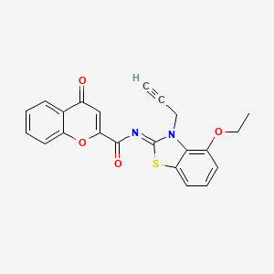 molecular formula C22H16N2O4S B2654237 N-(4-ethoxy-3-prop-2-ynyl-1,3-benzothiazol-2-ylidene)-4-oxochromene-2-carboxamide CAS No. 868377-99-5