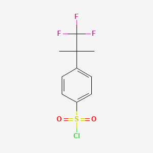 molecular formula C10H10ClF3O2S B2654245 4-(1,1,1-Trifluoro-2-methylpropan-2-yl)benzenesulfonyl chloride CAS No. 1696193-35-7