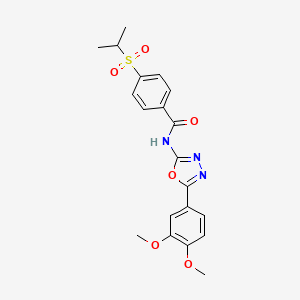 molecular formula C20H21N3O6S B2654246 N-(5-(3,4-二甲氧基苯基)-1,3,4-恶二唑-2-基)-4-(异丙基磺酰基)苯甲酰胺 CAS No. 941993-42-6