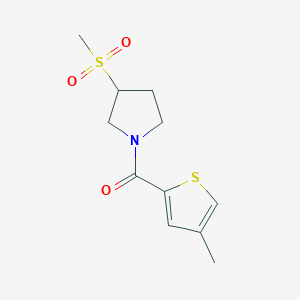 molecular formula C11H15NO3S2 B2654253 (3-(Methylsulfonyl)pyrrolidin-1-yl)(4-methylthiophen-2-yl)methanone CAS No. 1448071-34-8