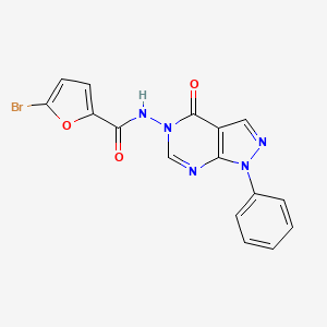 molecular formula C16H10BrN5O3 B2654256 5-bromo-N-(4-oxo-1-phenyl-1H-pyrazolo[3,4-d]pyrimidin-5(4H)-yl)furan-2-carboxamide CAS No. 899946-44-2