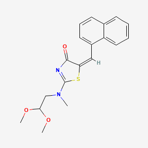 (5E)-2-[2,2-dimethoxyethyl(methyl)amino]-5-(naphthalen-1-ylmethylidene)-1,3-thiazol-4-one