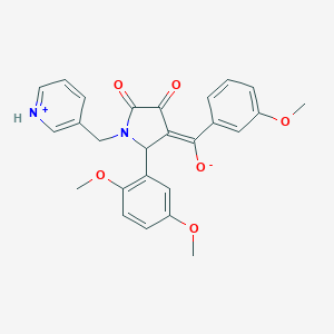 molecular formula C26H24N2O6 B265426 (E)-[2-(2,5-dimethoxyphenyl)-4,5-dioxo-1-(pyridinium-3-ylmethyl)pyrrolidin-3-ylidene](3-methoxyphenyl)methanolate 
