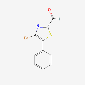 molecular formula C10H6BrNOS B2654260 4-Bromo-5-phenylthiazole-2-carbaldehyde CAS No. 1784090-08-9