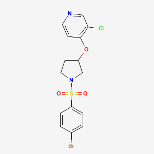 molecular formula C15H14BrClN2O3S B2654263 4-((1-((4-Bromophenyl)sulfonyl)pyrrolidin-3-yl)oxy)-3-chloropyridine CAS No. 2034273-90-8