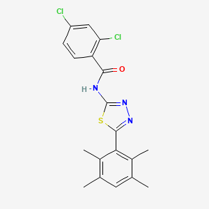 2,4-dichloro-N-[5-(2,3,5,6-tetramethylphenyl)-1,3,4-thiadiazol-2-yl]benzamide