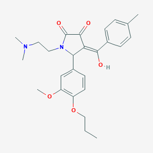 molecular formula C26H32N2O5 B265427 1-[2-(dimethylamino)ethyl]-3-hydroxy-5-(3-methoxy-4-propoxyphenyl)-4-(4-methylbenzoyl)-1,5-dihydro-2H-pyrrol-2-one 