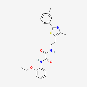 molecular formula C23H25N3O3S B2654285 N1-(2-ethoxyphenyl)-N2-(2-(4-methyl-2-(m-tolyl)thiazol-5-yl)ethyl)oxalamide CAS No. 894019-27-3