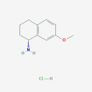 molecular formula C11H16ClNO B2654287 (R)-7-Methoxy-1,2,3,4-tetrahydronaphthalen-1-amine hydrochloride CAS No. 1423040-65-6