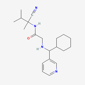 molecular formula C20H30N4O B2654293 N-(1-cyano-1,2-dimethylpropyl)-2-{[cyclohexyl(pyridin-3-yl)methyl]amino}acetamide CAS No. 1281077-95-9