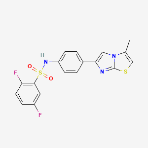 molecular formula C18H13F2N3O2S2 B2654299 2,5-difluoro-N-[4-(3-methylimidazo[2,1-b][1,3]thiazol-6-yl)phenyl]benzenesulfonamide CAS No. 893978-35-3