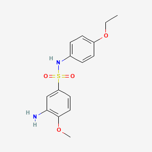 molecular formula C15H18N2O4S B2654305 3-氨基-N-(4-乙氧基苯基)-4-甲氧基苯-1-磺酰胺 CAS No. 379255-09-1