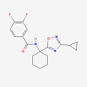molecular formula C18H19F2N3O2 B2654307 N-[1-(3-cyclopropyl-1,2,4-oxadiazol-5-yl)cyclohexyl]-3,4-difluorobenzamide CAS No. 1396809-15-6