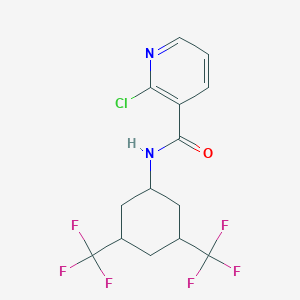 molecular formula C14H13ClF6N2O B2654308 N-[3,5-bis(trifluoromethyl)cyclohexyl]-2-chloropyridine-3-carboxamide CAS No. 1211821-09-8