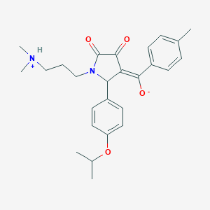 molecular formula C26H32N2O4 B265431 (E)-{1-[3-(dimethylammonio)propyl]-4,5-dioxo-2-[4-(propan-2-yloxy)phenyl]pyrrolidin-3-ylidene}(4-methylphenyl)methanolate 