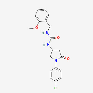 molecular formula C19H20ClN3O3 B2654312 1-(1-(4-Chlorophenyl)-5-oxopyrrolidin-3-yl)-3-(2-methoxybenzyl)urea CAS No. 891108-87-5
