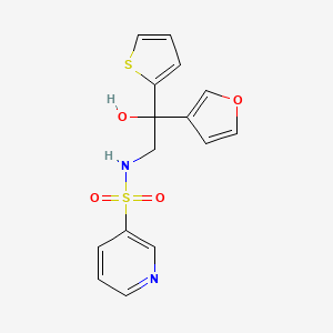molecular formula C15H14N2O4S2 B2654315 N-(2-(furan-3-yl)-2-hydroxy-2-(thiophen-2-yl)ethyl)pyridine-3-sulfonamide CAS No. 2034488-60-1