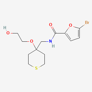 molecular formula C13H18BrNO4S B2654319 5-溴-N-((4-(2-羟乙氧基)四氢-2H-硫代吡喃-4-基)甲基)呋喃-2-甲酰胺 CAS No. 2320219-72-3