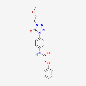 molecular formula C18H19N5O4 B2654324 N-(4-(4-(2-methoxyethyl)-5-oxo-4,5-dihydro-1H-tetrazol-1-yl)phenyl)-2-phenoxyacetamide CAS No. 1396815-23-8