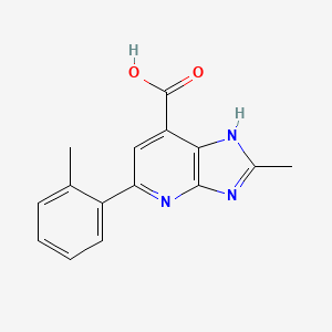 molecular formula C15H13N3O2 B2654325 2-methyl-5-(o-tolyl)-3H-imidazo[4,5-b]pyridine-7-carboxylic acid CAS No. 1021052-24-3