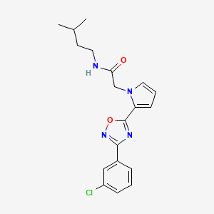 molecular formula C19H21ClN4O2 B2654344 2-{2-[3-(3-chlorophenyl)-1,2,4-oxadiazol-5-yl]-1H-pyrrol-1-yl}-N-(3-methylbutyl)acetamide CAS No. 1260920-48-6