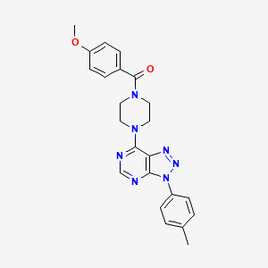 molecular formula C23H23N7O2 B2654349 (4-methoxyphenyl)(4-(3-(p-tolyl)-3H-[1,2,3]triazolo[4,5-d]pyrimidin-7-yl)piperazin-1-yl)methanone CAS No. 920383-10-4