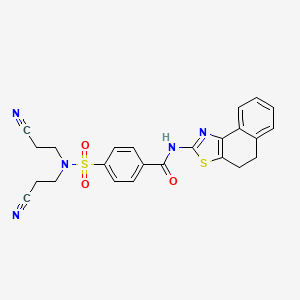 molecular formula C24H21N5O3S2 B2654351 4-(N,N-bis(2-cyanoethyl)sulfamoyl)-N-(4,5-dihydronaphtho[1,2-d]thiazol-2-yl)benzamide CAS No. 476275-05-5