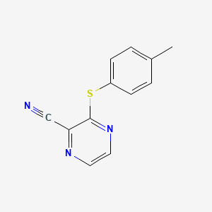 molecular formula C12H9N3S B2654352 3-[(4-Methylphenyl)sulfanyl]-2-pyrazinecarbonitrile CAS No. 303146-79-4