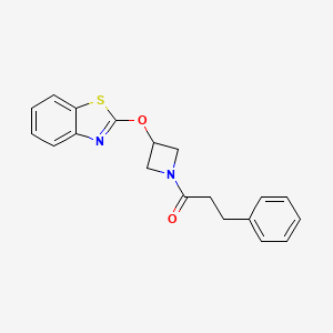 molecular formula C19H18N2O2S B2654360 1-(3-(苯并[d]噻唑-2-氧代)氮杂环丁-1-基)-3-苯基丙-1-酮 CAS No. 1421455-37-9