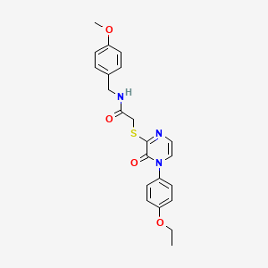 molecular formula C22H23N3O4S B2654361 2-((4-(4-ethoxyphenyl)-3-oxo-3,4-dihydropyrazin-2-yl)thio)-N-(4-methoxybenzyl)acetamide CAS No. 899945-41-6