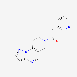 1-{4-Methyl-2,3,7,11-tetraazatricyclo[7.4.0.0^{2,6}]trideca-1(9),3,5,7-tetraen-11-yl}-2-(pyridin-3-yl)ethan-1-one