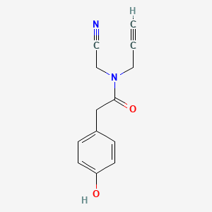 molecular formula C13H12N2O2 B2654368 N-(Cyanomethyl)-2-(4-hydroxyphenyl)-N-prop-2-ynylacetamide CAS No. 1825696-61-4