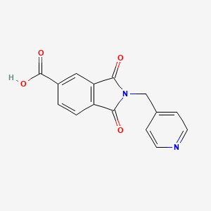 molecular formula C15H10N2O4 B2654369 1,3-dioxo-2-(pyridin-4-ylmethyl)-2,3-dihydro-1H-isoindole-5-carboxylic acid CAS No. 356576-16-4