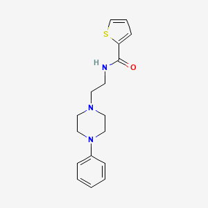 molecular formula C17H21N3OS B2654371 N-(2-(4-苯基哌嗪-1-基)乙基)噻吩-2-甲酰胺 CAS No. 27105-75-5