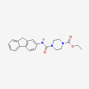 molecular formula C21H23N3O3 B2654372 ethyl 4-[(9H-fluoren-2-yl)carbamoyl]piperazine-1-carboxylate CAS No. 1023384-02-2