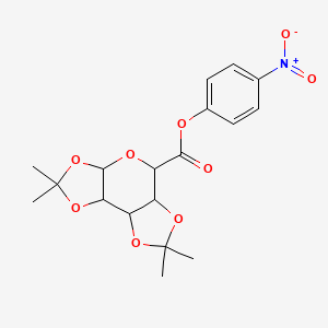molecular formula C18H21NO9 B2654374 4-nitrophenyl 2,2,7,7-tetramethyltetrahydro-3aH-bis([1,3]dioxolo)[4,5-b:4',5'-d]pyran-5-carboxylate CAS No. 496854-73-0