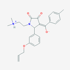 molecular formula C25H28N2O4 B265438 (E)-{1-[2-(dimethylammonio)ethyl]-4,5-dioxo-2-[3-(prop-2-en-1-yloxy)phenyl]pyrrolidin-3-ylidene}(4-methylphenyl)methanolate 