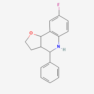 molecular formula C17H16FNO B2654380 8-Fluoro-4-phenyl-2,3,3a,4,5,9b-hexahydro-furo[3,2-c]quinoline CAS No. 937169-37-4