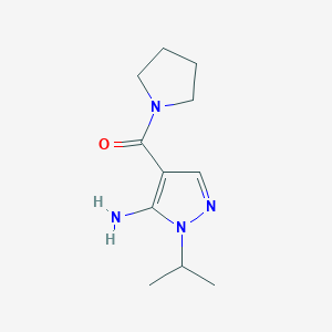 molecular formula C11H18N4O B2654382 1-Isopropyl-4-(pyrrolidin-1-ylcarbonyl)-1H-pyrazol-5-amine CAS No. 1876044-31-3