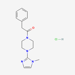 molecular formula C16H21ClN4O B2654387 1-(4-(1-甲基-1H-咪唑-2-基)哌嗪-1-基)-2-苯乙酮盐酸盐 CAS No. 1331188-19-2