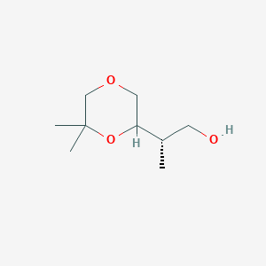 molecular formula C9H18O3 B2654388 (2S)-2-(6,6-Dimethyl-1,4-dioxan-2-yl)propan-1-ol CAS No. 2248220-81-5