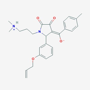molecular formula C26H30N2O4 B265439 (E)-[1-[3-(dimethylazaniumyl)propyl]-4,5-dioxo-2-(3-prop-2-enoxyphenyl)pyrrolidin-3-ylidene]-(4-methylphenyl)methanolate 