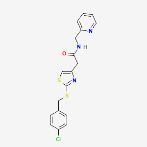 2-(2-((4-chlorobenzyl)thio)thiazol-4-yl)-N-(pyridin-2-ylmethyl)acetamide