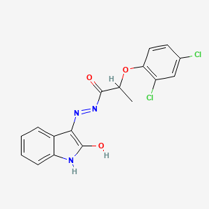 molecular formula C17H13Cl2N3O3 B2654392 3-(2-(2,4-二氯苯氧基)丙酰肼基)-2-氧代吲哚啉 CAS No. 356106-53-1