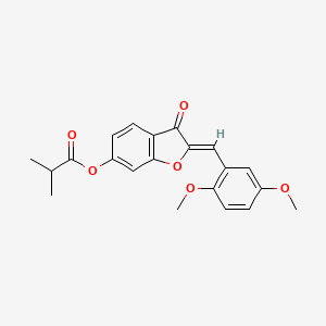 molecular formula C21H20O6 B2654398 (Z)-2-(2,5-dimethoxybenzylidene)-3-oxo-2,3-dihydrobenzofuran-6-yl isobutyrate CAS No. 858760-70-0