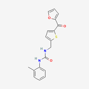 molecular formula C18H16N2O3S B2654408 1-((5-(Furan-2-carbonyl)thiophen-2-yl)methyl)-3-(o-tolyl)urea CAS No. 1796970-53-0