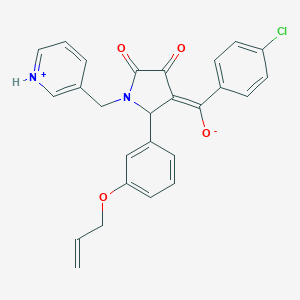 molecular formula C26H21ClN2O4 B265441 (E)-(4-chlorophenyl){4,5-dioxo-2-[3-(prop-2-en-1-yloxy)phenyl]-1-(pyridinium-3-ylmethyl)pyrrolidin-3-ylidene}methanolate 