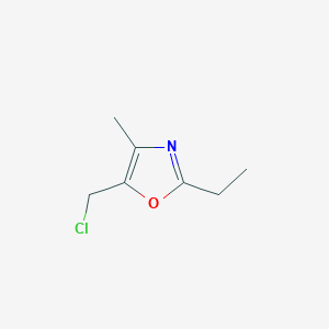 molecular formula C7H10ClNO B2654414 5-(Chloromethyl)-2-ethyl-4-methyl-1,3-oxazole CAS No. 1206975-47-4