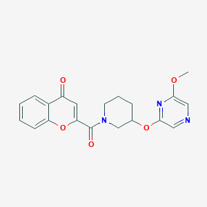 molecular formula C20H19N3O5 B2654415 2-(3-((6-methoxypyrazin-2-yl)oxy)piperidine-1-carbonyl)-4H-chromen-4-one CAS No. 2034437-70-0