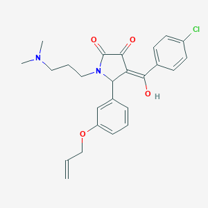 molecular formula C25H27ClN2O4 B265442 5-[3-(allyloxy)phenyl]-4-(4-chlorobenzoyl)-1-[3-(dimethylamino)propyl]-3-hydroxy-1,5-dihydro-2H-pyrrol-2-one 